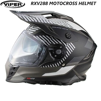 ViPER RXV288 Motocross Off Road Full Face Dirt ATV Dual Visor MX Racing Helmet - Image 1 of 4