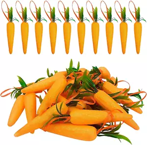 5 Inch Easter Carrot Hanging Ornaments-30Pcs Artificial Spring Fall Foam Glitter - Picture 1 of 12