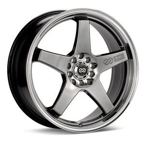 4 Enkei EV5 Wheels Rims 17x7 5x100, 5x114.3 38mm Hyper Black - Picture 1 of 1