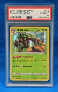 2020 POKEMON SWSH # 014 RILLABOOM - HOLO PSA 10 GEM MT # 56246189 - Picture 1 of 2