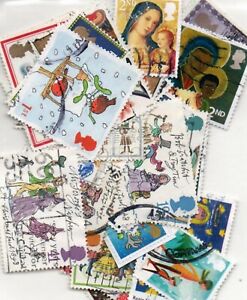 Packet 5 Great Britain 45 Christmas Stamps Ideal for Gap Fillers