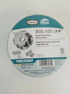 HUBBELL TAYMAC PRB57550GY, 5 HOLE ELECTRICAL BOX (A2) - Picture 1 of 3