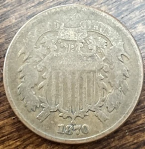 1870 2 Cent Piece Good - Picture 1 of 2