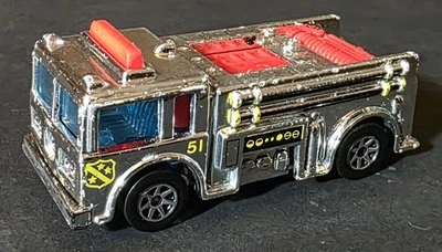 Vintage 1976 Hot Wheels Chrome Fire-Eater Engine Truck 1:64 Malásia - Imagem 1 de 3