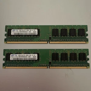 2x 512MB 1Rx8 PC2-4200U-444 Samsung RAM Modules. M378T6553CZ3. 1GB. - Picture 1 of 3