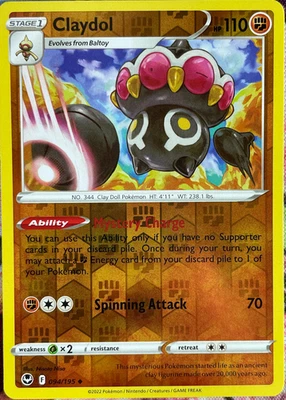 Claydol Reverse Holo - 094/195 - Silver Tempest Pokemon 2022 - Image 1 of 3