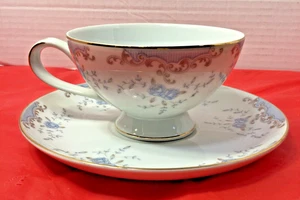 Imperial China W. Dalton 5303 Sevilla Tasse & Untertasse blaue Rosen Goldrand - Bild 1 von 7