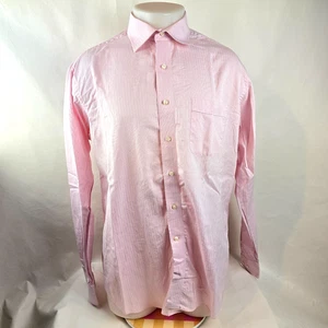 Tommy Bahama Shirt Mens 16.5 36/37 Pink Button Up Dress Striped Pocket Business - Picture 1 of 9