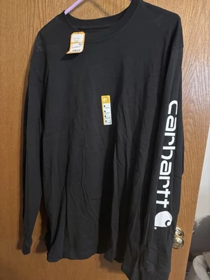NUEVA Camiseta Para Hombre Mediana Carhartt Manga Larga Peso Pesado Negra Foto 1 de 4