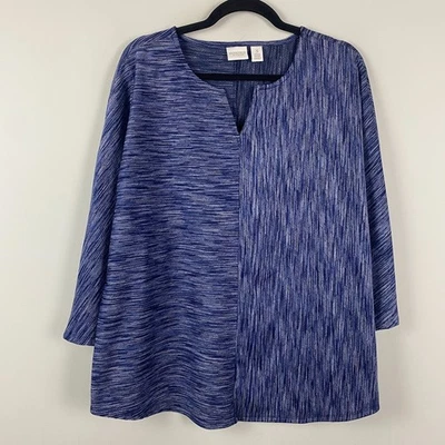 Túnica tejida Chicos fines de semana talla 3 US XL cuello dividido mangas 3/4 elástica Foto 1 de 4