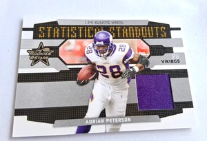 CAMISETA USADA ADRIAN PETERSON 2008 HOJA R&S ESTADÍSTICA DESTACADOS JUEGO/250 - Imagen 1 de 2