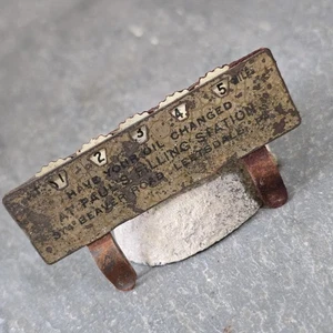 Altes Auto Visier Halterung Kilometer Zifferblatt Ölwechsel Erinnerung Werbung Leetsdale, PA - Bild 1 von 4