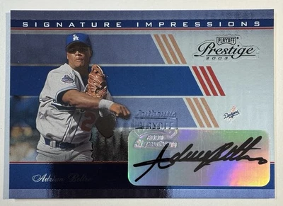 2003 Playoff Prestige Adrian Beltre Signature Impressions Auto #/15 #38 - Image 1 of 2