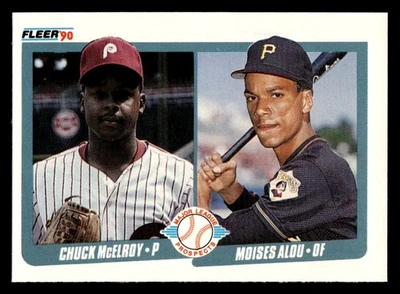 1990  Fleer Chuck McElroy / Moises Alou #650 Pirates Phillies - Image 1 of 2