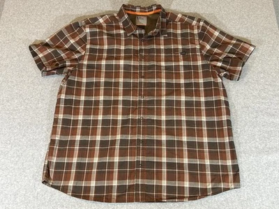 5.11 Tactical Shirt Mens 2XL Brown Plaid Short Sleeve Button Outdoor Mesh Lined - Image 1 of 4