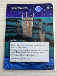 Altered Art Grim Monolith - 1999 World Championship Decks Hand Painted MTG Magic - Picture 1 of 3