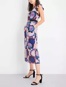 NEU Whistles Jumpsuit UK 8 Lavene Sunflower 100% Seide Krepp Playsuit Hose - Bild 1 von 7
