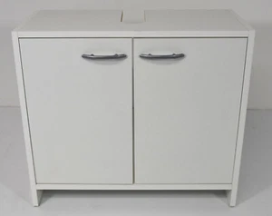 Waschbeckenunterschrank weiß, melaminbeschichtet 2 Türen Push Open Funktion - Bild 1 von 4