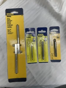 3 Irwin Hanson High Carbon Steel Plug Taps,1- Offset Handle Adjustable Wrench - Picture 1 of 11