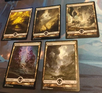 Full Art Swamp - 1 of Each Art - Battle for Zendikar 260 261 262 263 264 - NM - Image 1 of 4