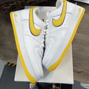 Size 9 - Nike Kobe Bryant x Air Force 1 Retro QS Low Lakers Home (NEW) - Picture 1 of 6
