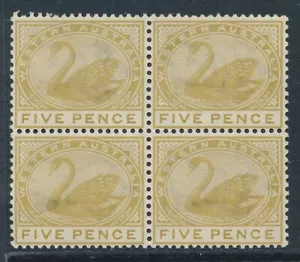 SG 99 Western Australia 5d Bistre. A fine unmounted mint block of 4 CAT £76 - Picture 1 of 1