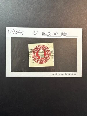 US Scott # U436g  Cut Square  2024 Scott Catalogue Value $35.00 - Image 1 of 3