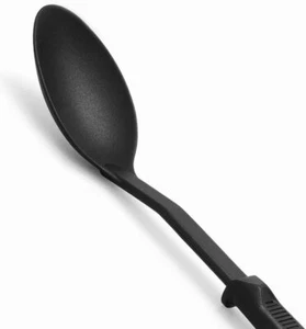 11 1/2 inch Solid Cooking Spoon, 410ºF Heat Resistant Black Nylon Serving Spoon - Picture 1 of 5