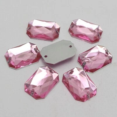 100 красных акриловых прямоугольных швейных страз с плоской поверхностью 13X18 мм для шитья бисера - Изображение 1 из 4