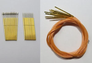 10 set crown tip pogo pins w wire wrapped receptacle - Picture 1 of 1