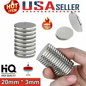 Lots Powerful Disc Neodymium Magnets Rare-Earth 20 x 3mm N35 Super Strong Magnet - Picture 1 of 8