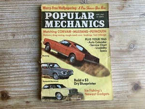 Popular Mechanics, Corvair, Mustang, Plymouth, Jan 1965, 1965, Vintage Magazine - Imagen 1 de 7