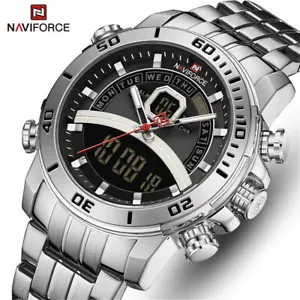 NAVIFORCE Luxury Brand Watches Men Quartz Digital Watch Alarm Sport Wristwatch - Picture 1 of 20
