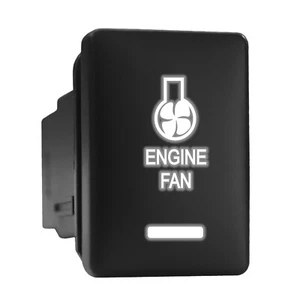 ENGINE FAN White LED Backlit Switch Short Push Button 1.28"x 0.87" (Fit: Toyota) - Picture 1 of 6