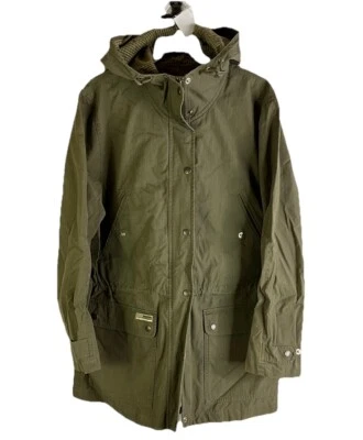 Abrigo de Colección Años 90 Lauren Ralph Lauren Mujer Pequeño Militar Carga Lona Tareas Granero Foto 1 de 4