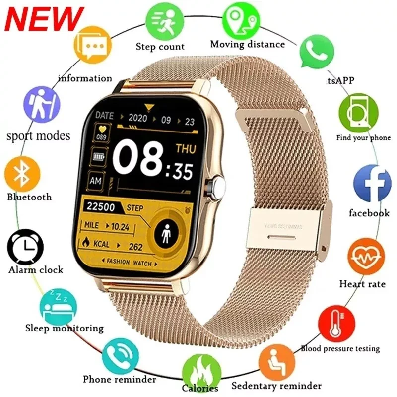 Smart Watches Men Women Waterproof Bluetooth Smartwatch for iPhone Samsung IOS - Image 1 of 4