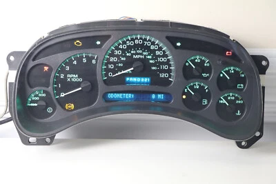 ЗЕЛЕНЫЙ LED 03-05 GMC Yukon Silverado HD GAS восстановленная приборная панель 0 миль #2 - Изображение 1 из 4