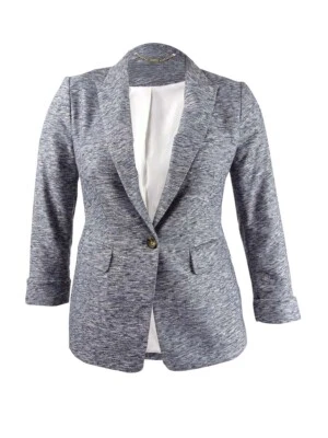 DKNY Women's Marled One-Button Blazer (6, Classic Navy) - Image 1 of 2