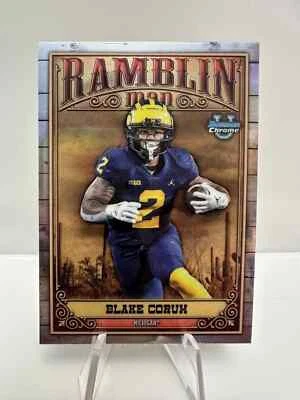 Blake Corum Ramblin' Man 2023 Bowman University Chrome #RM-8 Michigan NM - Image 1 of 4