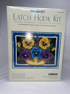 Wonder Art Latch Hook Kit Pot Of Pansies 4294 20”x27” New No Hook - Bild 1 von 5