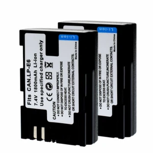 2X Battery LP-E6N LP E6N for Canon EOS 60D 70D 80D 5D MK II Mark IV 5DS R LC-E6E - Picture 1 of 7