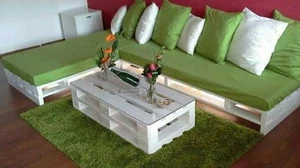 Tavolino in legno 120x50 con Pallet Bancali EUR EPAL arredamento NUOVO - Foto 1 di 1