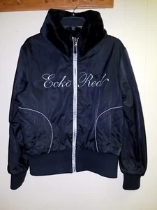 VINTAGE ECKO ROT Damen Junior Jacke Gr. XL SCHWARZ/SILBER ÄTZUNG  - Bild 1 von 8