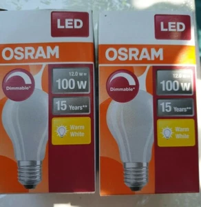 2x Bulb Light  Dimmable Led 100w Warm White A++  E27 OSRAM - Picture 1 of 3