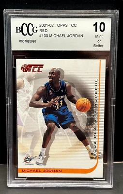 Michael Jordan 2001-02 Topps TCC Basketball Red Card #100 BCCG 10 Wizards HOF - Image 1 of 2