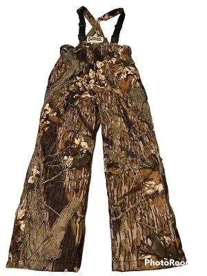 Gamehide Boys Hush Hide Camo Hunting Insulated Bibs Pants Mossy Oak Size Large - Image 1 of 4