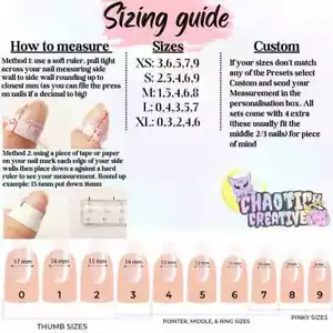 custom, made to order, press on nails, fake nails, full coverage, sizeable - Picture 1 of 24
