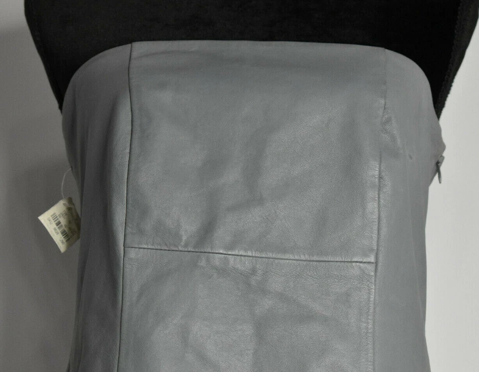 Brunello Cucinelli Talla 44 Sin Tirantes Gris Cuero Top Alto Bajo Asimétrico Italia Foto 1 de 4