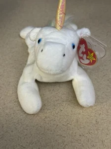 Ty Beanie Baby MYSTIC the Iridescent Horn/Rainbow Furry Mane Unicorn - Picture 1 of 12