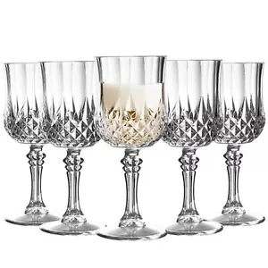8 oz. Copas de vino de plástico corte de cristal elegantes para boda fiesta 48 piezas - Imagen 1 de 9